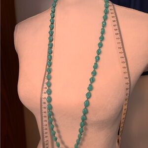 VINTAGE Sarah Cov Beaded Necklace 36” Bermuda Swirl
